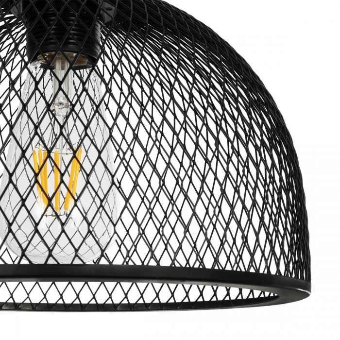 GLOBOSTAR® GLIND 201-0082 Vintage Κρεμαστό Φωτιστικό Οροφής με Ντουί 3 x E27 AC 220-240V IP20 - Μαύρο - Μ60 x Π25 x Υ50cm