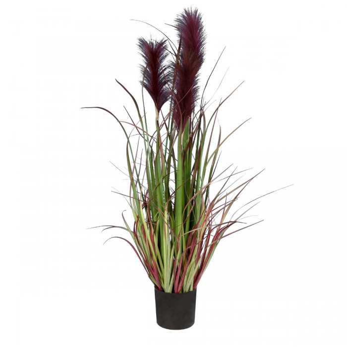 GloboStar® Artificial Garden BLOODY PAMPAS GRASS 20109 Τεχνητό Διακοσμητικό Φυτό Αιματόφυλλο Γρασίδι της Πάμπας Υ85cm