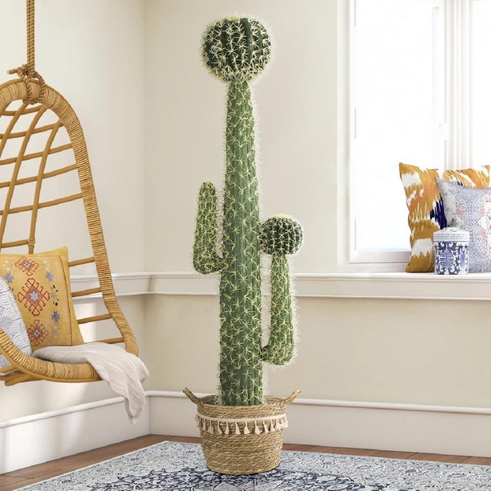 GloboStar® Artificial Garden CARNEGIEA CACTUS 20135 Τεχνητό Διακοσμητικό Φυτό Κάκτος Σαγκουάρο Υ180cm