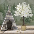 GloboStar® Artificial Garden BIANCA CHERRY BLOSSOM TREE 20141 Τεχνητό Διακοσμητικό Δέντρο Λευκή Κερασιά Υ160cm