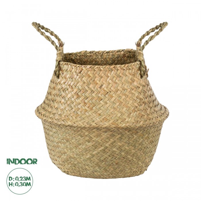 GloboStar® Artificial Garden IBIZA 20195 Διακοσμητικό Ψάθινο Καλάθι - Κασπώ Γλάστρα - Flower Pot Μπεζ Π23cm x Υ30cm GloboStar® Artificial Garden IBIZA 20195 Διακοσμητικό Ψάθινο Καλάθι - Κασπώ Γλάστρα - Flower Pot Μπεζ Π23cm x Υ30cm