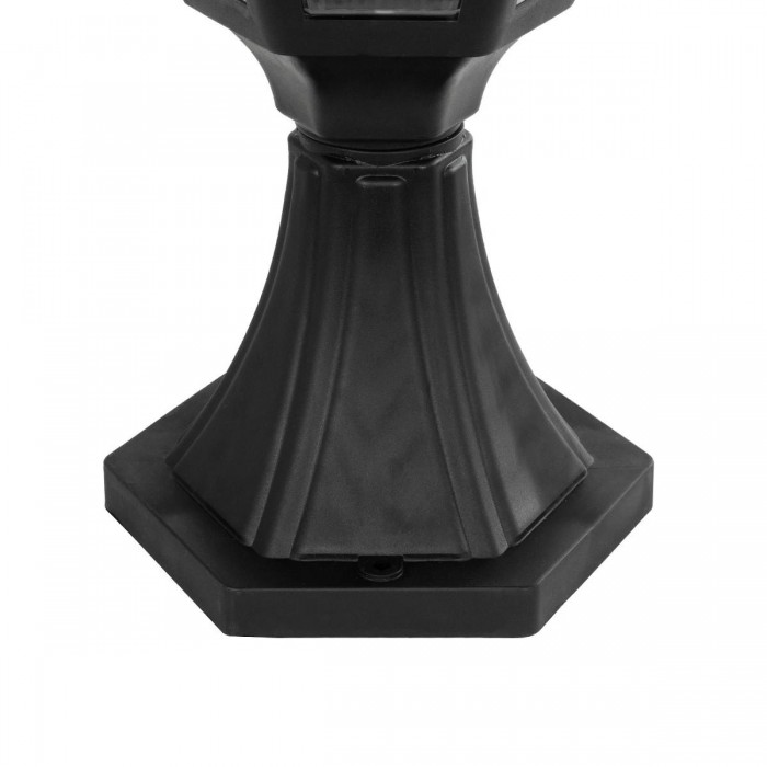 GloboStar® ENGLAND 202-0009 Vintage Επιδαπέδιο Φωτιστικό Φαναράκι Μονόφωτο 1 x E27 IP44 Μαύρο & Διάφανο Πλαστικό - Μ20 x Π20 x Υ45cm