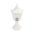 GloboStar® ENGLAND 202-0010 Vintage Επιδαπέδιο Φωτιστικό Φαναράκι Μονόφωτο 1 x E27 IP44 Λευκό & Διάφανο Πλαστικό - Μ20 x Π20 x Υ45cm