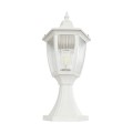 GloboStar® ENGLAND 202-0010 Vintage Επιδαπέδιο Φωτιστικό Φαναράκι Μονόφωτο 1 x E27 IP44 Λευκό & Διάφανο Πλαστικό - Μ20 x Π20 x Υ45cm