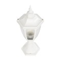 GloboStar® ENGLAND 202-0010 Vintage Επιδαπέδιο Φωτιστικό Φαναράκι Μονόφωτο 1 x E27 IP44 Λευκό & Διάφανο Πλαστικό - Μ20 x Π20 x Υ45cm