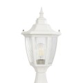 GloboStar® ENGLAND 202-0010 Vintage Επιδαπέδιο Φωτιστικό Φαναράκι Μονόφωτο 1 x E27 IP44 Λευκό & Διάφανο Πλαστικό - Μ20 x Π20 x Υ45cm
