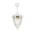 GLOBOSTAR® ENGLAND 202-0014 Vintage Κρεμαστό Φωτιστικό Οροφής με Ντουί 1 x E27 AC 220-240V IP44 - Λευκό - Μ20 x Π20 x Υ35cm