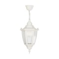 GLOBOSTAR® ENGLAND 202-0014 Vintage Κρεμαστό Φωτιστικό Οροφής με Ντουί 1 x E27 AC 220-240V IP44 - Λευκό - Μ20 x Π20 x Υ35cm