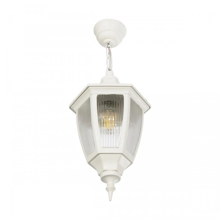 GLOBOSTAR® ENGLAND 202-0014 Vintage Κρεμαστό Φωτιστικό Οροφής με Ντουί 1 x E27 AC 220-240V IP44 - Λευκό - Μ20 x Π20 x Υ35cm