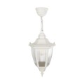 GLOBOSTAR® ENGLAND 202-0014 Vintage Κρεμαστό Φωτιστικό Οροφής με Ντουί 1 x E27 AC 220-240V IP44 - Λευκό - Μ20 x Π20 x Υ35cm