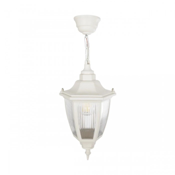 GLOBOSTAR® ENGLAND 202-0014 Vintage Κρεμαστό Φωτιστικό Οροφής με Ντουί 1 x E27 AC 220-240V IP44 - Λευκό - Μ20 x Π20 x Υ35cm