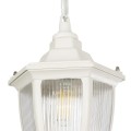 GLOBOSTAR® ENGLAND 202-0014 Vintage Κρεμαστό Φωτιστικό Οροφής με Ντουί 1 x E27 AC 220-240V IP44 - Λευκό - Μ20 x Π20 x Υ35cm