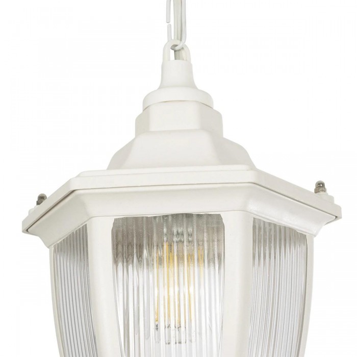 GLOBOSTAR® ENGLAND 202-0014 Vintage Κρεμαστό Φωτιστικό Οροφής με Ντουί 1 x E27 AC 220-240V IP44 - Λευκό - Μ20 x Π20 x Υ35cm