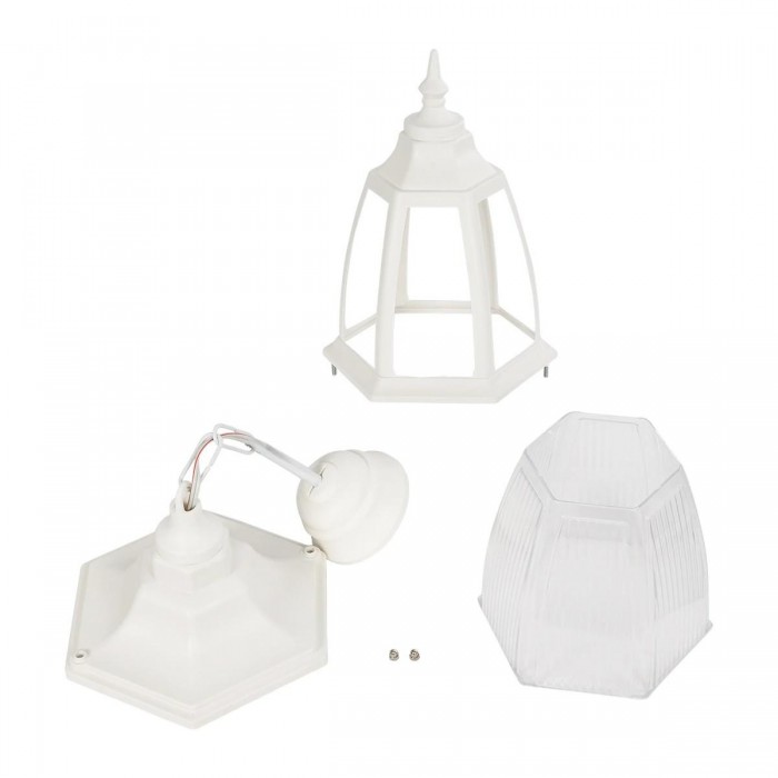 GLOBOSTAR® ENGLAND 202-0014 Vintage Κρεμαστό Φωτιστικό Οροφής με Ντουί 1 x E27 AC 220-240V IP44 - Λευκό - Μ20 x Π20 x Υ35cm