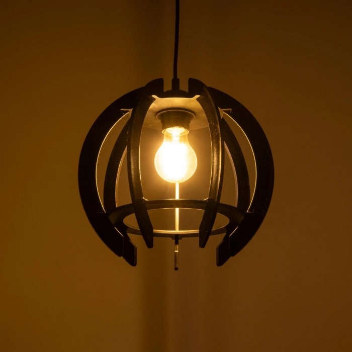 GLOBOSTAR® VIVIDUS 202-0028 Μοντέρνο Κρεμαστό Φωτιστικό Οροφής με Ντουί 1 x E27 AC 220-240V IP20 - Μαύρο - Μ27 x Π27 x Υ27cm