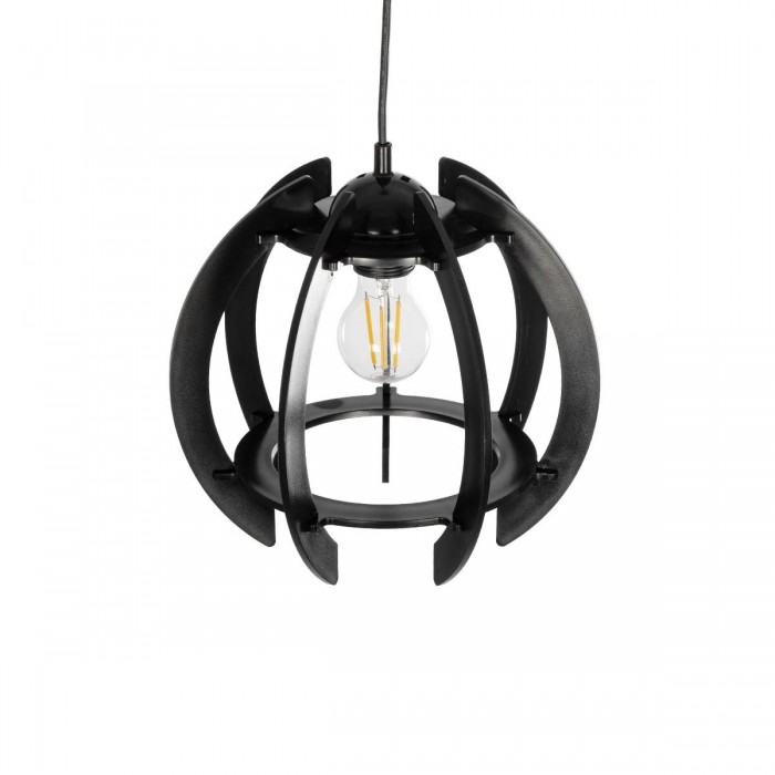 GLOBOSTAR® VIVIDUS 202-0028 Μοντέρνο Κρεμαστό Φωτιστικό Οροφής με Ντουί 1 x E27 AC 220-240V IP20 - Μαύρο - Μ27 x Π27 x Υ27cm