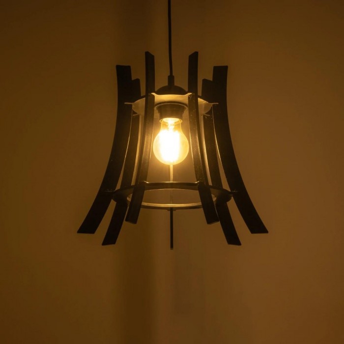 GLOBOSTAR® VIVIDUS 202-0029 Μοντέρνο Κρεμαστό Φωτιστικό Οροφής με Ντουί 1 x E27 AC 220-240V IP20 - Μαύρο - Μ30 x Π30 x Υ29cm