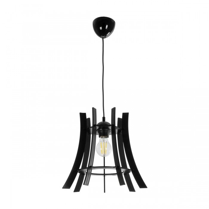 GLOBOSTAR® VIVIDUS 202-0029 Μοντέρνο Κρεμαστό Φωτιστικό Οροφής με Ντουί 1 x E27 AC 220-240V IP20 - Μαύρο - Μ30 x Π30 x Υ29cm