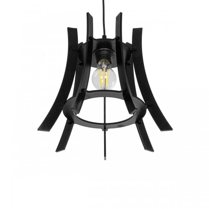 GLOBOSTAR® VIVIDUS 202-0029 Μοντέρνο Κρεμαστό Φωτιστικό Οροφής με Ντουί 1 x E27 AC 220-240V IP20 - Μαύρο - Μ30 x Π30 x Υ29cm