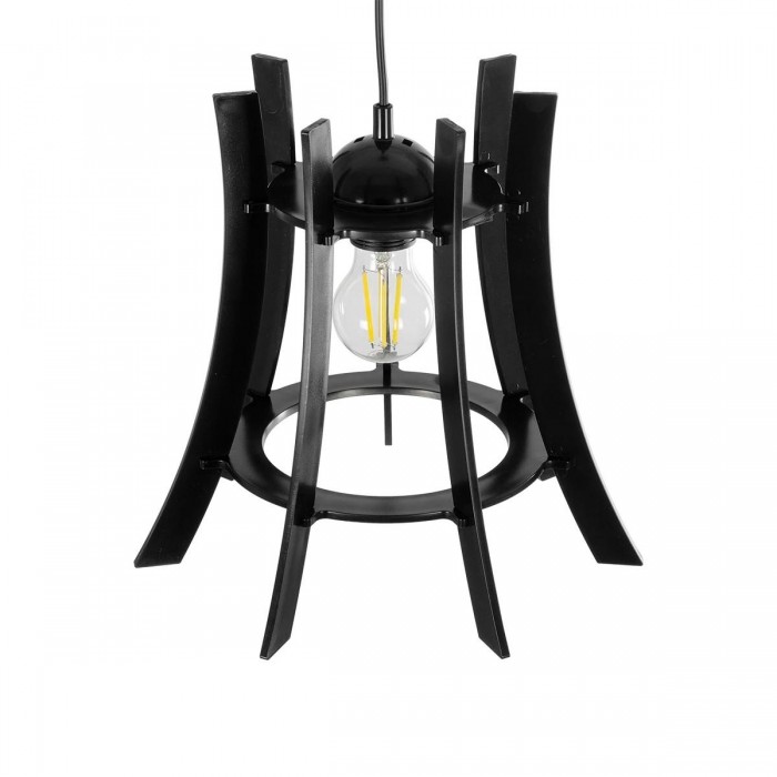 GLOBOSTAR® VIVIDUS 202-0029 Μοντέρνο Κρεμαστό Φωτιστικό Οροφής με Ντουί 1 x E27 AC 220-240V IP20 - Μαύρο - Μ30 x Π30 x Υ29cm