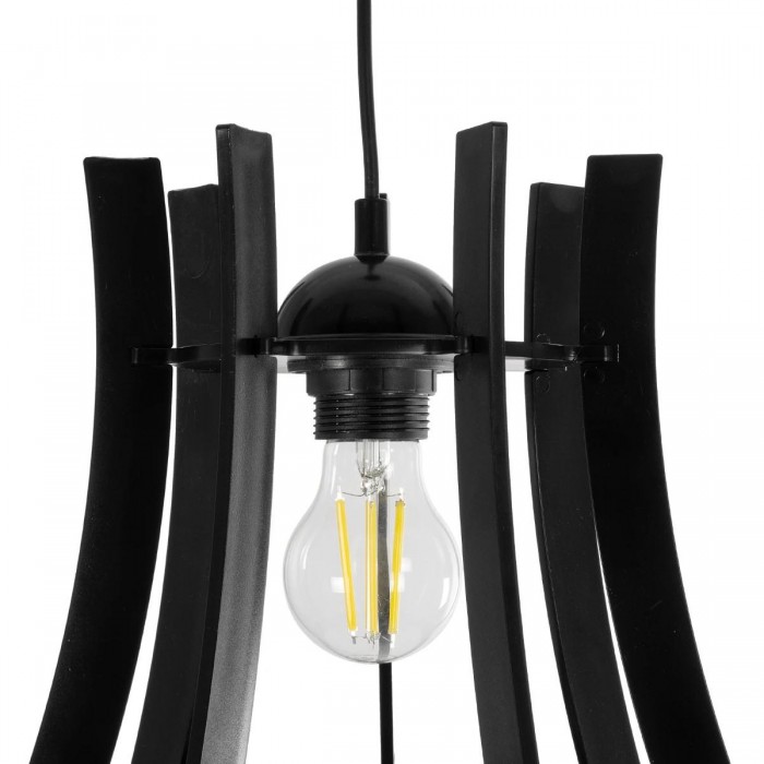 GLOBOSTAR® VIVIDUS 202-0029 Μοντέρνο Κρεμαστό Φωτιστικό Οροφής με Ντουί 1 x E27 AC 220-240V IP20 - Μαύρο - Μ30 x Π30 x Υ29cm