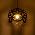 GLOBOSTAR® DOMINIC 202-0031 Μοντέρνο Κρεμαστό Φωτιστικό Οροφής με Ντουί 1 x E27 AC 220-240V IP20 - Μαύρο - Μ30 x Π30 x Υ24cm