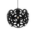 GLOBOSTAR® DOMINIC 202-0031 Μοντέρνο Κρεμαστό Φωτιστικό Οροφής με Ντουί 1 x E27 AC 220-240V IP20 - Μαύρο - Μ30 x Π30 x Υ24cm