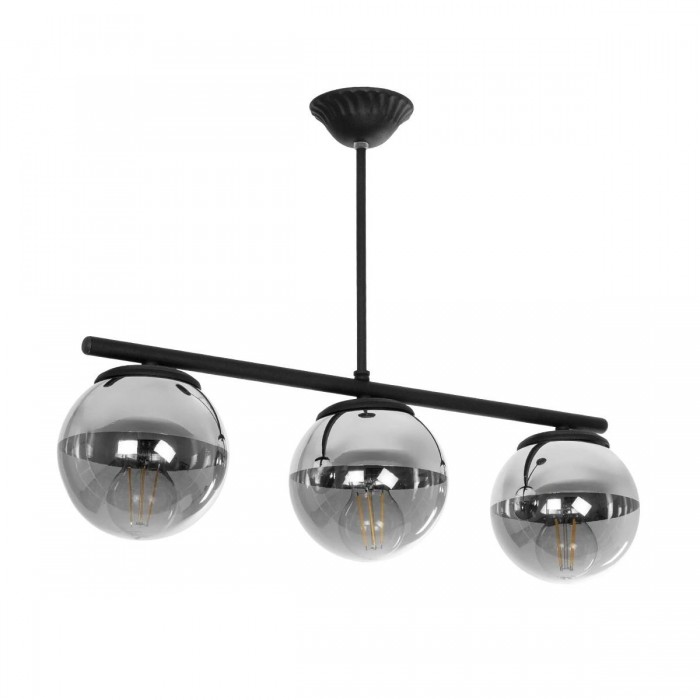 GLOBOSTAR® CITY 202-0043 Μοντέρνο Φωτιστικό Οροφής με Ντουί 3 x E27 AC 220-240V IP20 - Μαύρο & Μαύρο Φιμέ - Μ55 x Π15 x Υ43cm GLOBOSTAR® CITY 202-0043 Μοντέρνο Φωτιστικό Οροφής με Ντουί 3 x E27 AC 220-240V IP20 - Μαύρο & Μαύρο Φιμέ - Μ55 x Π15 x Υ43cm