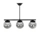 GLOBOSTAR® CITY 202-0043 Μοντέρνο Φωτιστικό Οροφής με Ντουί 3 x E27 AC 220-240V IP20 - Μαύρο & Μαύρο Φιμέ - Μ55 x Π15 x Υ43cm