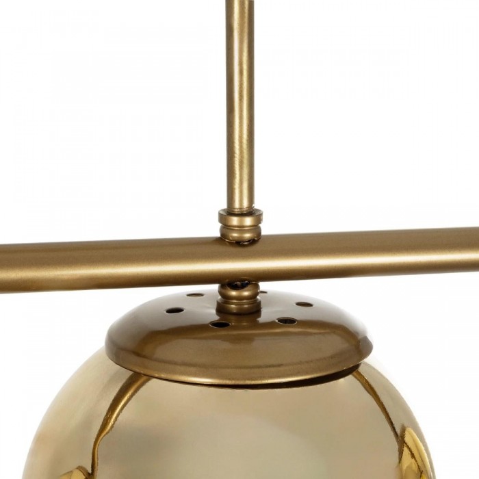 GLOBOSTAR® CITY 202-0045 Μοντέρνο Φωτιστικό Οροφής με Ντουί 3 x E27 AC 220-240V IP20 - Διάφανο & Χρυσό - Μ55 x Π15 x Υ43cm