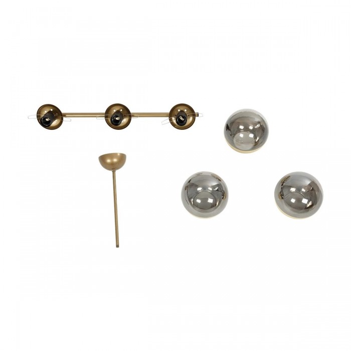 GLOBOSTAR® CITY 202-0045 Μοντέρνο Φωτιστικό Οροφής με Ντουί 3 x E27 AC 220-240V IP20 - Διάφανο & Χρυσό - Μ55 x Π15 x Υ43cm