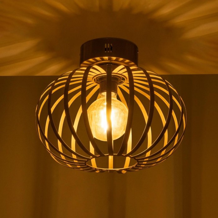 GLOBOSTAR® STAR 202-0050 Μοντέρνο Φωτιστικό Οροφής με Ντουί 1 x E27 AC 220-240V IP20 - Χρυσό - Μ40 x Π40 x Υ27cm