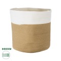 GloboStar® Artificial Garden PALAWAN 20201 Διακοσμητικό Πλεκτό Καλάθι - Κασπώ Γλάστρα - Flower Pot Μπεζ με Λευκό Π35cm x Υ38cm GloboStar® Artificial Garden PALAWAN 20201 Διακοσμητικό Πλεκτό Καλάθι - Κασπώ Γλάστρα - Flower Pot Μπεζ με Λευκό Π35cm x Υ38cm