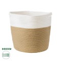 GloboStar® Artificial Garden PALAWAN 20203 Διακοσμητικό Πλεκτό Καλάθι - Κασπώ Γλάστρα - Flower Pot Μπεζ με Λευκό Π25cm x Υ25cm GloboStar® Artificial Garden PALAWAN 20203 Διακοσμητικό Πλεκτό Καλάθι - Κασπώ Γλάστρα - Flower Pot Μπεζ με Λευκό Π25cm x Υ25cm