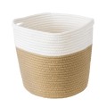 GloboStar® Artificial Garden PALAWAN 20203 Διακοσμητικό Πλεκτό Καλάθι - Κασπώ Γλάστρα - Flower Pot Μπεζ με Λευκό Π25cm x Υ25cm GloboStar® Artificial Garden PALAWAN 20203 Διακοσμητικό Πλεκτό Καλάθι - Κασπώ Γλάστρα - Flower Pot Μπεζ με Λευκό Π25cm x Υ25cm
