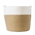 GloboStar® Artificial Garden PALAWAN 20203 Διακοσμητικό Πλεκτό Καλάθι - Κασπώ Γλάστρα - Flower Pot Μπεζ με Λευκό Π25cm x Υ25cm GloboStar® Artificial Garden PALAWAN 20203 Διακοσμητικό Πλεκτό Καλάθι - Κασπώ Γλάστρα - Flower Pot Μπεζ με Λευκό Π25cm x Υ25cm