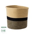 GloboStar® Artificial Garden HYDRA 20206 Διακοσμητικό Πλεκτό Καλάθι - Κασπώ Γλάστρα - Flower Pot Μπεζ με Μαύρο Π25cm x Υ25cm GloboStar® Artificial Garden HYDRA 20206 Διακοσμητικό Πλεκτό Καλάθι - Κασπώ Γλάστρα - Flower Pot Μπεζ με Μαύρο Π25cm x Υ25cm