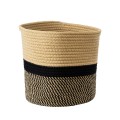 GloboStar® Artificial Garden HYDRA 20206 Διακοσμητικό Πλεκτό Καλάθι - Κασπώ Γλάστρα - Flower Pot Μπεζ με Μαύρο Π25cm x Υ25cm GloboStar® Artificial Garden HYDRA 20206 Διακοσμητικό Πλεκτό Καλάθι - Κασπώ Γλάστρα - Flower Pot Μπεζ με Μαύρο Π25cm x Υ25cm