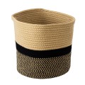 GloboStar® Artificial Garden HYDRA 20206 Διακοσμητικό Πλεκτό Καλάθι - Κασπώ Γλάστρα - Flower Pot Μπεζ με Μαύρο Π25cm x Υ25cm GloboStar® Artificial Garden HYDRA 20206 Διακοσμητικό Πλεκτό Καλάθι - Κασπώ Γλάστρα - Flower Pot Μπεζ με Μαύρο Π25cm x Υ25cm
