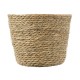 GloboStar® Artificial Garden SIFNOS 20268 Διακοσμητικό Πλεκτό Καλάθι - Κασπώ Γλάστρα - Flower Pot Μπεζ Φ25cm x Υ15cm