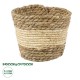 GloboStar® Artificial Garden KYTHIRA 20272 Διακοσμητικό Πλεκτό Καλάθι - Κασπώ Γλάστρα - Flower Pot Μπεζ με Λευκό Φ18cm x Υ15cm GloboStar® Artificial Garden KYTHIRA 20272 Διακοσμητικό Πλεκτό Καλάθι - Κασπώ Γλάστρα - Flower Pot Μπεζ με Λευκό Φ18cm x Υ15cm