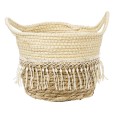 GloboStar® Artificial Garden MYKONOS 20278 Διακοσμητικό Πλεκτό Καλάθι - Κασπώ Γλάστρα - Flower Pot Μπεζ με Μακραμέ Φ18cm x Υ15cm GloboStar® Artificial Garden MYKONOS 20278 Διακοσμητικό Πλεκτό Καλάθι - Κασπώ Γλάστρα - Flower Pot Μπεζ με Μακραμέ Φ18cm x Υ15cm
