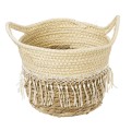 GloboStar® Artificial Garden MYKONOS 20278 Διακοσμητικό Πλεκτό Καλάθι - Κασπώ Γλάστρα - Flower Pot Μπεζ με Μακραμέ Φ18cm x Υ15cm GloboStar® Artificial Garden MYKONOS 20278 Διακοσμητικό Πλεκτό Καλάθι - Κασπώ Γλάστρα - Flower Pot Μπεζ με Μακραμέ Φ18cm x Υ15cm