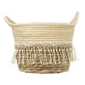 GloboStar® Artificial Garden MYKONOS 20278 Διακοσμητικό Πλεκτό Καλάθι - Κασπώ Γλάστρα - Flower Pot Μπεζ με Μακραμέ Φ18cm x Υ15cm GloboStar® Artificial Garden MYKONOS 20278 Διακοσμητικό Πλεκτό Καλάθι - Κασπώ Γλάστρα - Flower Pot Μπεζ με Μακραμέ Φ18cm x Υ15cm