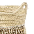 GloboStar® Artificial Garden MYKONOS 20278 Διακοσμητικό Πλεκτό Καλάθι - Κασπώ Γλάστρα - Flower Pot Μπεζ με Μακραμέ Φ18cm x Υ15cm GloboStar® Artificial Garden MYKONOS 20278 Διακοσμητικό Πλεκτό Καλάθι - Κασπώ Γλάστρα - Flower Pot Μπεζ με Μακραμέ Φ18cm x Υ15cm