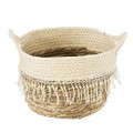 GloboStar® Artificial Garden MYKONOS 20279 Διακοσμητικό Πλεκτό Καλάθι - Κασπώ Γλάστρα - Flower Pot Μπεζ με Μακραμέ Φ22cm x Υ15cm GloboStar® Artificial Garden MYKONOS 20279 Διακοσμητικό Πλεκτό Καλάθι - Κασπώ Γλάστρα - Flower Pot Μπεζ με Μακραμέ Φ22cm x Υ15cm