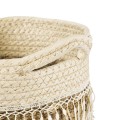 GloboStar® Artificial Garden MYKONOS 20279 Διακοσμητικό Πλεκτό Καλάθι - Κασπώ Γλάστρα - Flower Pot Μπεζ με Μακραμέ Φ22cm x Υ15cm GloboStar® Artificial Garden MYKONOS 20279 Διακοσμητικό Πλεκτό Καλάθι - Κασπώ Γλάστρα - Flower Pot Μπεζ με Μακραμέ Φ22cm x Υ15cm