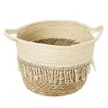 GloboStar® Artificial Garden MYKONOS 20280 Διακοσμητικό Πλεκτό Καλάθι - Κασπώ Γλάστρα - Flower Pot Μπεζ με Μακραμέ Φ25cm x Υ19cm GloboStar® Artificial Garden MYKONOS 20280 Διακοσμητικό Πλεκτό Καλάθι - Κασπώ Γλάστρα - Flower Pot Μπεζ με Μακραμέ Φ25cm x Υ19cm
