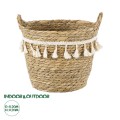 GloboStar® Artificial Garden SANTORINI 20284 Διακοσμητικό Πλεκτό Καλάθι - Κασπώ Γλάστρα - Flower Pot Μπεζ με Μακραμέ Φ20cm x Υ20cm GloboStar® Artificial Garden SANTORINI 20284 Διακοσμητικό Πλεκτό Καλάθι - Κασπώ Γλάστρα - Flower Pot Μπεζ με Μακραμέ Φ20cm x Υ20cm