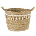 GloboStar® Artificial Garden SANTORINI 20285 Διακοσμητικό Πλεκτό Καλάθι - Κασπώ Γλάστρα - Flower Pot Μπεζ με Μακραμέ Φ25cm x Υ23cm GloboStar® Artificial Garden SANTORINI 20285 Διακοσμητικό Πλεκτό Καλάθι - Κασπώ Γλάστρα - Flower Pot Μπεζ με Μακραμέ Φ25cm x Υ23cm